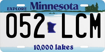 MN license plate 052LCM