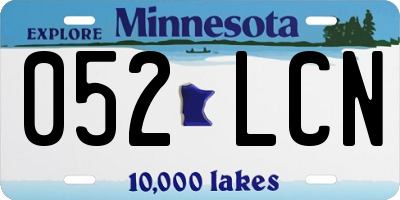 MN license plate 052LCN