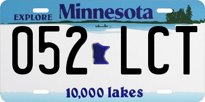 MN license plate 052LCT