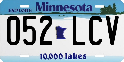 MN license plate 052LCV