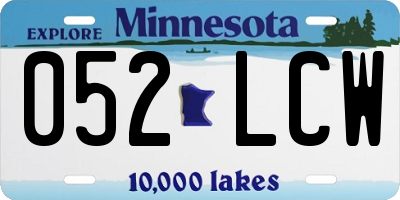 MN license plate 052LCW