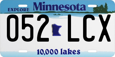 MN license plate 052LCX