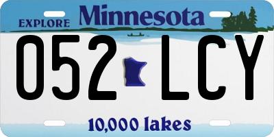 MN license plate 052LCY