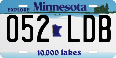 MN license plate 052LDB