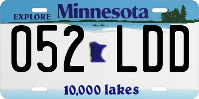 MN license plate 052LDD
