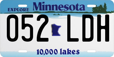 MN license plate 052LDH