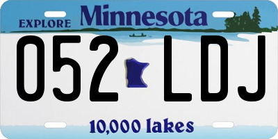 MN license plate 052LDJ