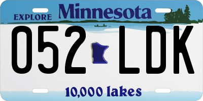 MN license plate 052LDK