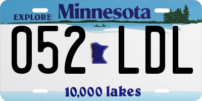 MN license plate 052LDL