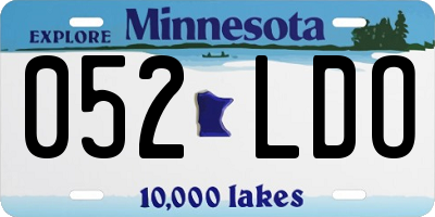 MN license plate 052LDO