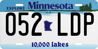 MN license plate 052LDP
