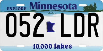 MN license plate 052LDR