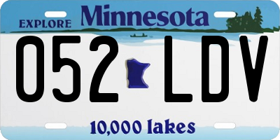 MN license plate 052LDV