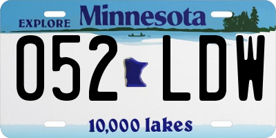 MN license plate 052LDW