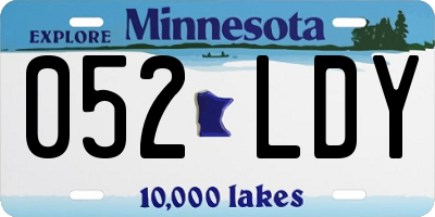 MN license plate 052LDY