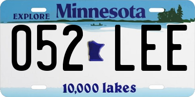 MN license plate 052LEE