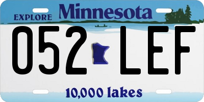 MN license plate 052LEF