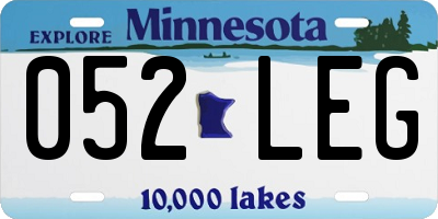 MN license plate 052LEG