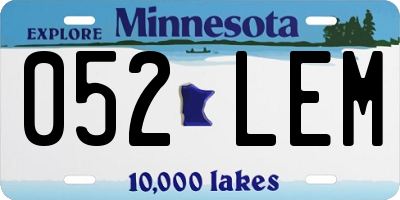 MN license plate 052LEM