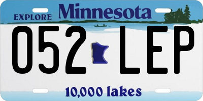 MN license plate 052LEP