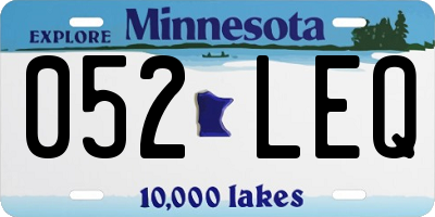 MN license plate 052LEQ