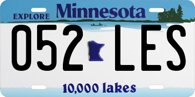 MN license plate 052LES