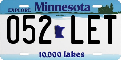 MN license plate 052LET