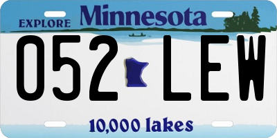 MN license plate 052LEW