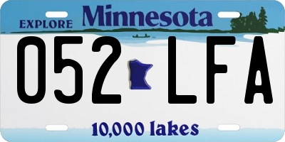 MN license plate 052LFA
