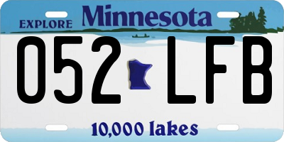 MN license plate 052LFB