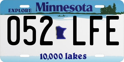 MN license plate 052LFE