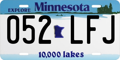 MN license plate 052LFJ