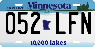 MN license plate 052LFN