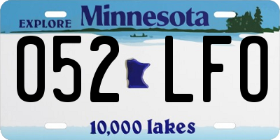 MN license plate 052LFO