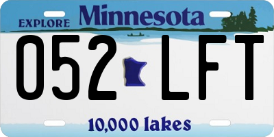 MN license plate 052LFT
