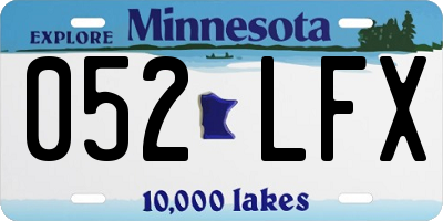 MN license plate 052LFX