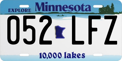 MN license plate 052LFZ