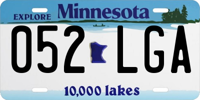 MN license plate 052LGA