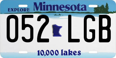 MN license plate 052LGB