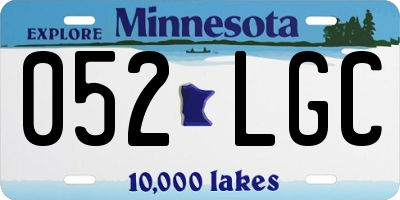 MN license plate 052LGC