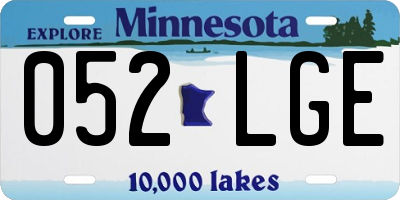 MN license plate 052LGE