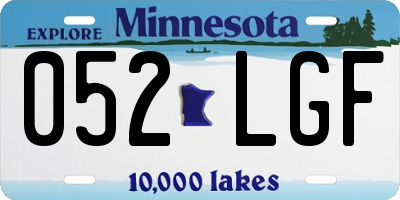 MN license plate 052LGF