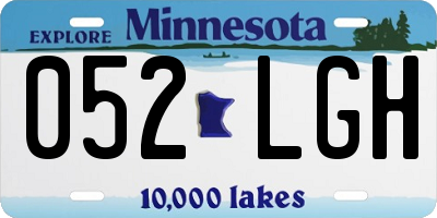 MN license plate 052LGH