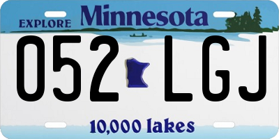 MN license plate 052LGJ