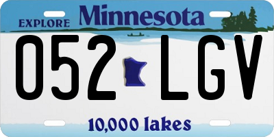 MN license plate 052LGV