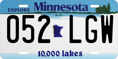 MN license plate 052LGW