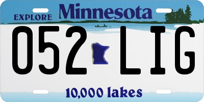 MN license plate 052LIG