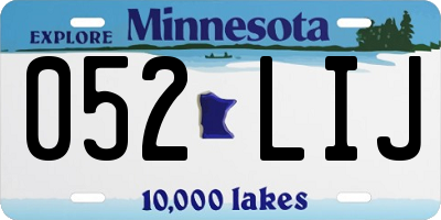 MN license plate 052LIJ