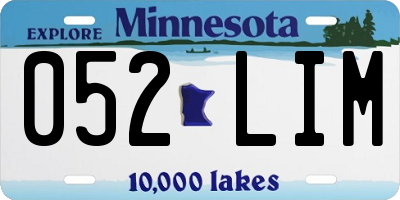 MN license plate 052LIM