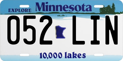 MN license plate 052LIN